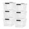 IRIS USA 20 Qt. Plastic Storage Bins with Lids, Clear, Latching, Stackable, Totes 6Pk